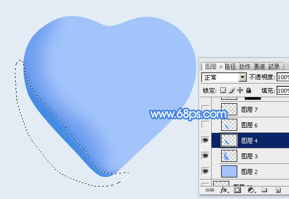 制作立体蓝色水晶心形图案的PS教程