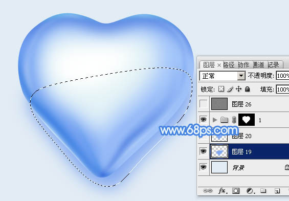 制作立体蓝色水晶心形图案的PS教程