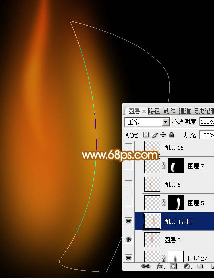 制作燃烧火焰图片实例的PS教程