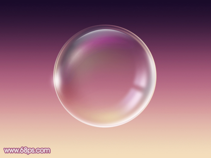 用PS制作紫色背景的透明气泡图案