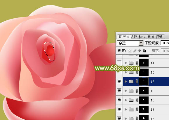 PS制作含苞欲放的粉嫩玫瑰花图片