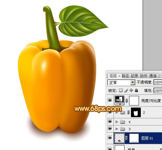 PS制作橙色逼真的漂亮灯笼辣椒实例图案