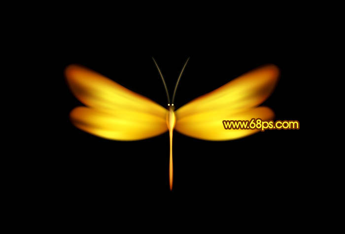 用Photoshop制作非常漂亮的金色蜻蜓