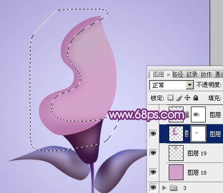 制作浅紫色3D立体花朵图案的PS教程