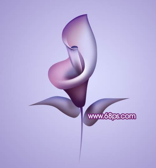 制作浅紫色3D立体花朵图案的PS教程