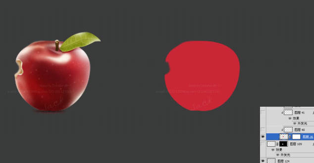 制作逼真红色苹果图标的PS实例教程
