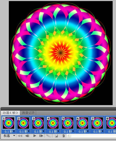 PS打造GIF动态的彩色抽象花朵图案