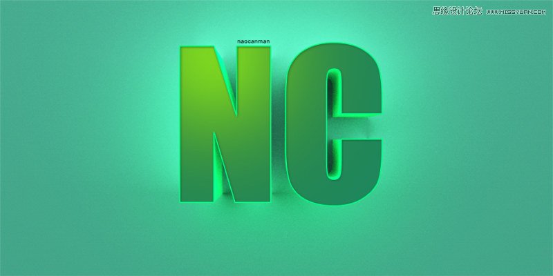 快速设计泛绿光立体字体图片的PS教程