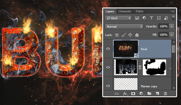教你用PS制作炫酷燃烧艺术文字图片效果