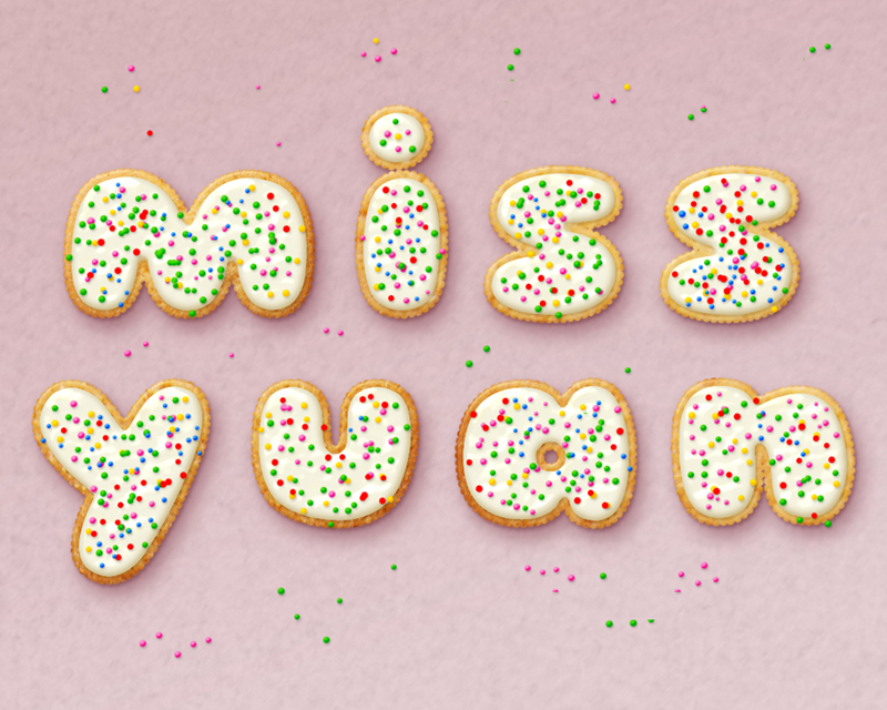 PS怎样制作可爱糖果美味饼干文字图片