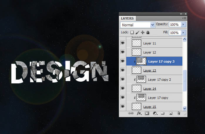 制作断裂太空岩石文字图片的PS教程