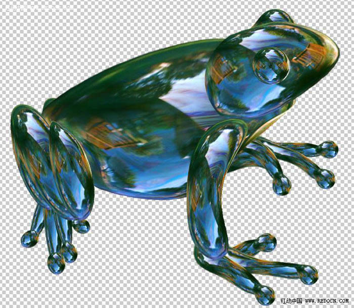 PS合成一只晶莹剔透的玻璃青蛙图片