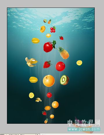 用PS合成沉入海底的水果特效照片