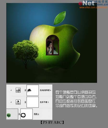 PS合成创意苹果图标的海报图案