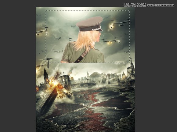 Photoshop合成城市战争场景超酷人物海报