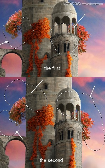 合成秋季唯美神秘城堡场景图片的PS教程
