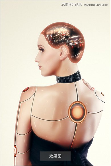 合成科技质感美女机器人图片的PS教程