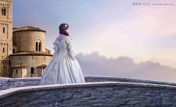 用PS合成欧式城堡中的唯美公主场景图片