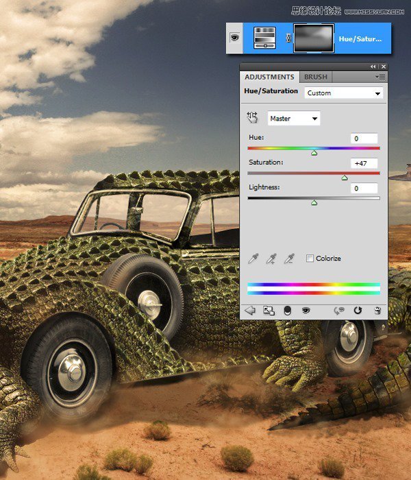 合成逼真超酷鳄鱼汽车图片的PS教程