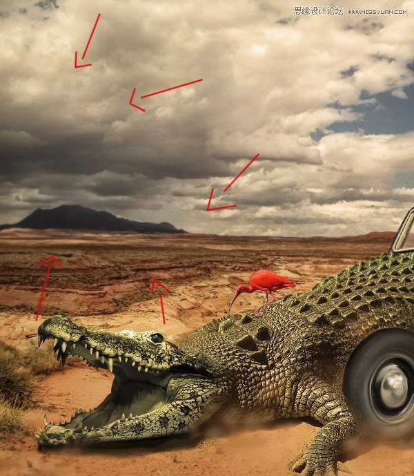 合成逼真超酷鳄鱼汽车图片的PS教程