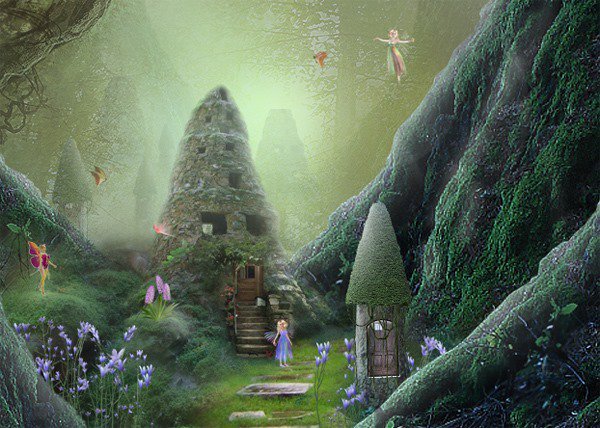 合成童话森林中精灵世界图片的PS教程