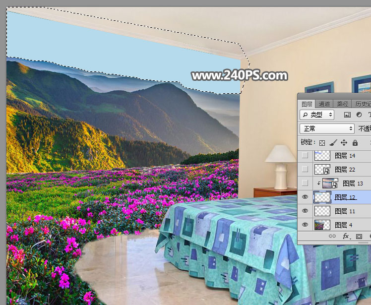 合成创意风景卧室场景图片的PS教程