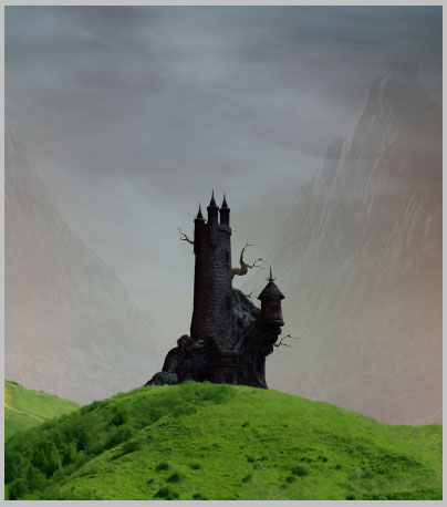 Photoshop组合成月色下的恐怖城堡壁纸