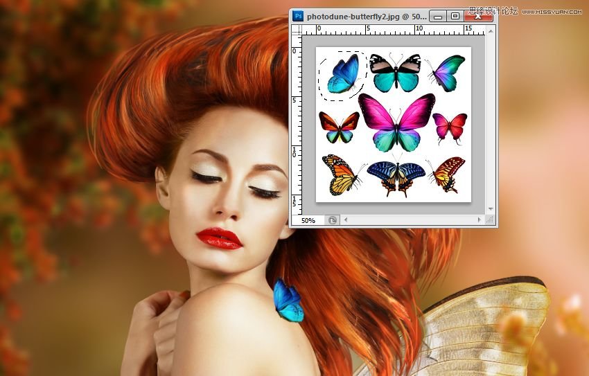 合成唯美蝴蝶仙子艺术图片的PS教程