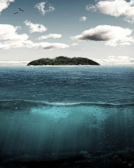 用PS合成空中漂浮的魔幻岛屿图片