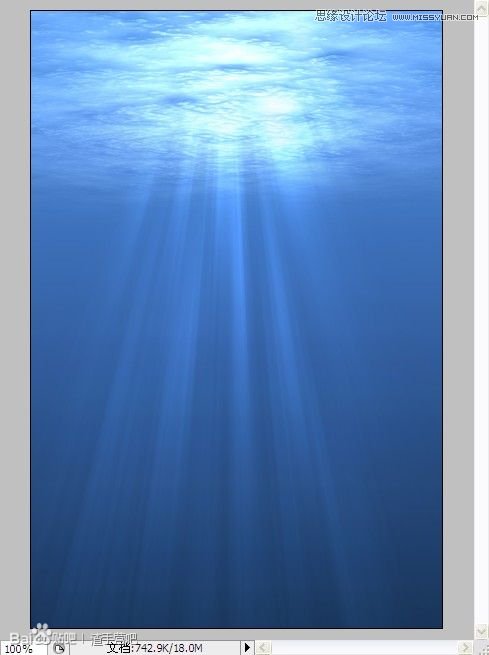 合成蓝色海底美人鱼图片的PS教程