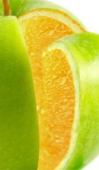 PS合成特殊的橙子和苹果结合图片