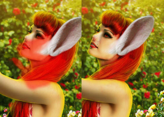 用PS合成童话世界中的兔子美女照片