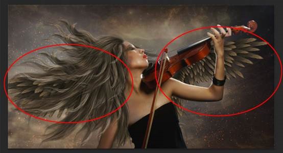 PS合成演奏火焰小提琴的女魔法师图片