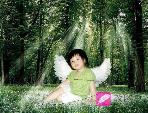PS合成森林中的梦幻天使儿童照片