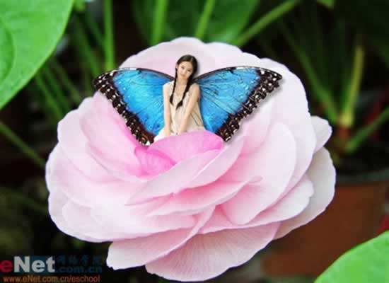 Photoshop合成鲜花中的蝴蝶仙子照片