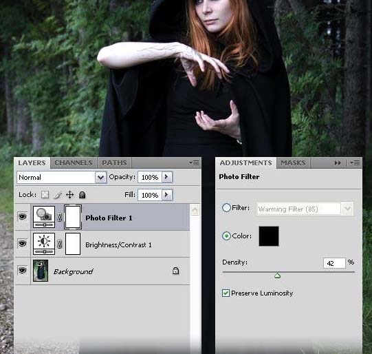合成魔法女巫师照片的Photoshop教程