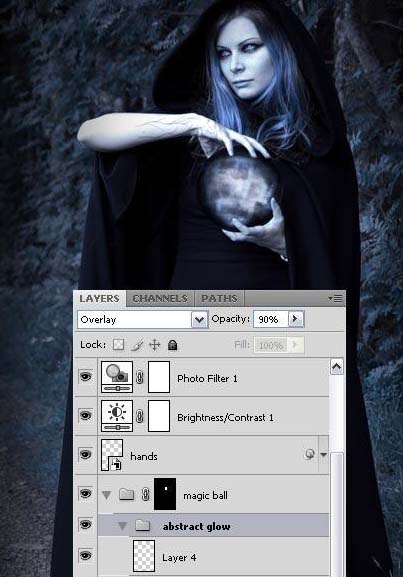 合成魔法女巫师照片的Photoshop教程