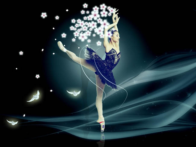 合成梦幻唯美芭蕾舞照片的PS教程