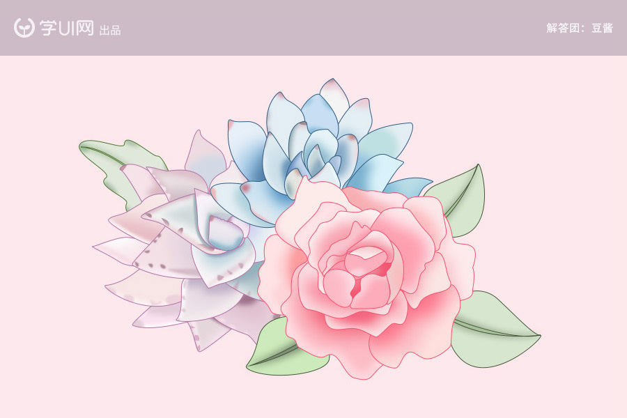 绘制水彩风格玫瑰花朵图片的Photoshop教程