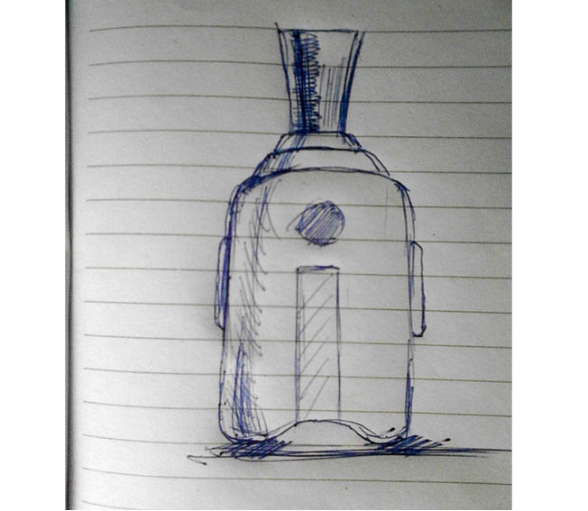 PS鼠绘大气古典风格的白酒酒瓶图片