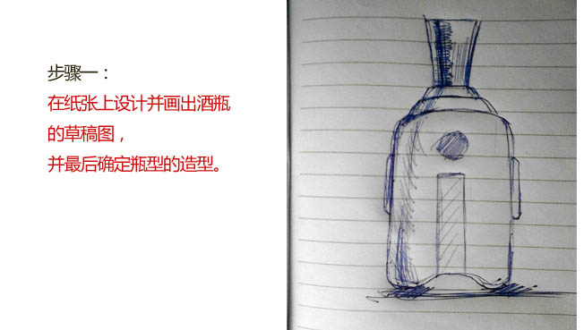 PS鼠绘大气古典风格的白酒酒瓶图片