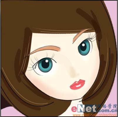 鼠绘可爱卡通女孩QQ头像的PS教程