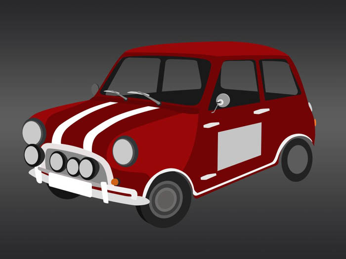 鼠绘一辆红色复古小汽车的PS教程