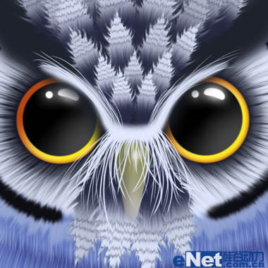 PS鼠绘抽象可爱的卡通猫头鹰照片