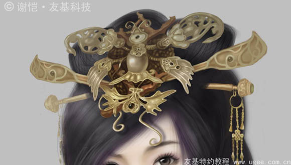 PS鼠绘华丽古装美女插画照片