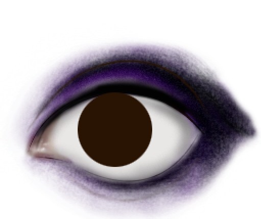 PS鼠绘涂有紫色眼影的眼睛照片