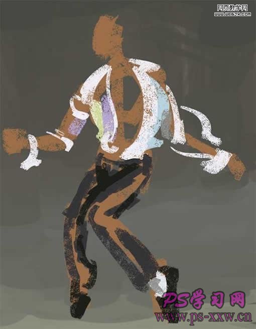 鼠绘跳舞男生油画照片的PS教程