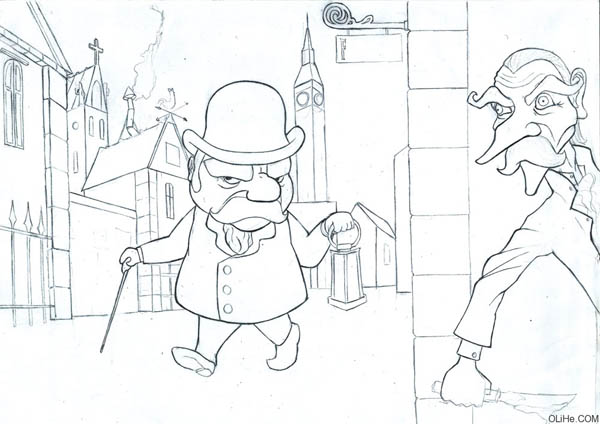 鼠绘动漫街景插画图片的PS教程