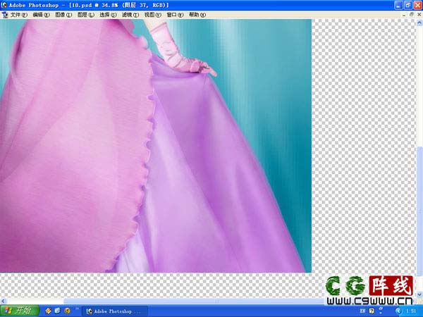PS鼠绘穿着紫色婚纱的新娘照片