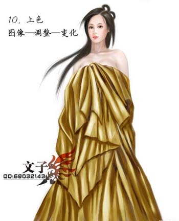 PS鼠绘穿着华丽礼服的美女图片